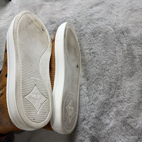 MCM High Top Brown Monogram Sneaker Men Size 43 Brown Leather Authentic main image 5